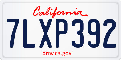 CA license plate 7LXP392