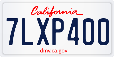 CA license plate 7LXP400