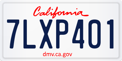 CA license plate 7LXP401