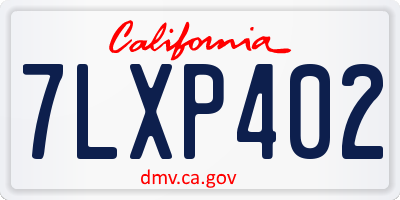 CA license plate 7LXP402