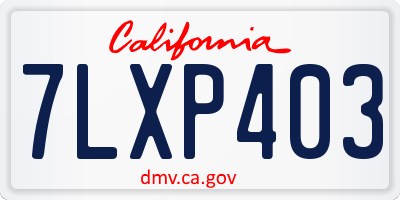 CA license plate 7LXP403