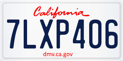 CA license plate 7LXP406