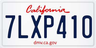 CA license plate 7LXP410