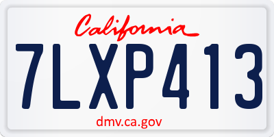 CA license plate 7LXP413