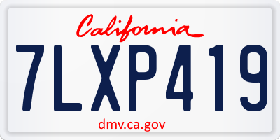 CA license plate 7LXP419