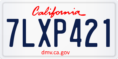 CA license plate 7LXP421