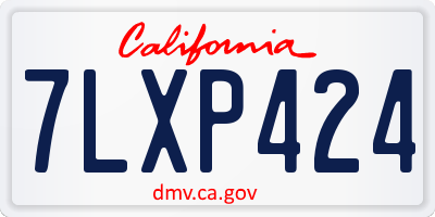 CA license plate 7LXP424