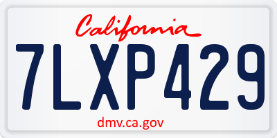 CA license plate 7LXP429