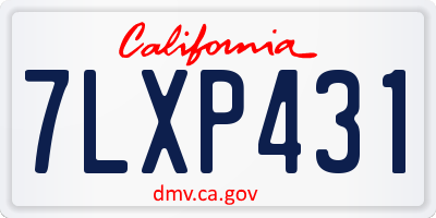 CA license plate 7LXP431