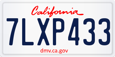 CA license plate 7LXP433