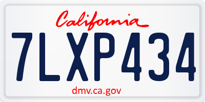 CA license plate 7LXP434