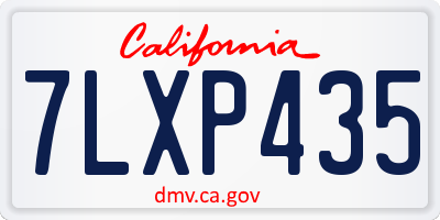 CA license plate 7LXP435