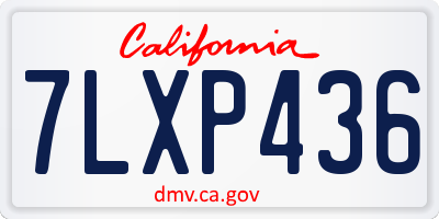 CA license plate 7LXP436