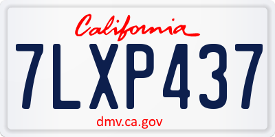 CA license plate 7LXP437