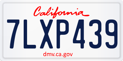 CA license plate 7LXP439