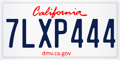 CA license plate 7LXP444