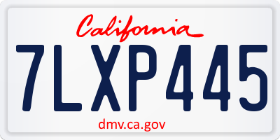 CA license plate 7LXP445