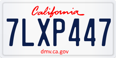 CA license plate 7LXP447