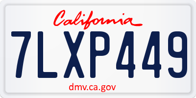 CA license plate 7LXP449