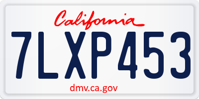 CA license plate 7LXP453