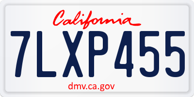 CA license plate 7LXP455