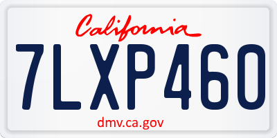 CA license plate 7LXP460