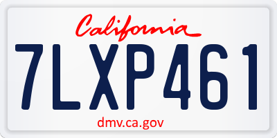 CA license plate 7LXP461