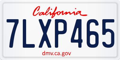 CA license plate 7LXP465