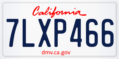 CA license plate 7LXP466
