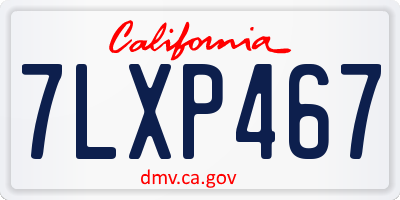 CA license plate 7LXP467
