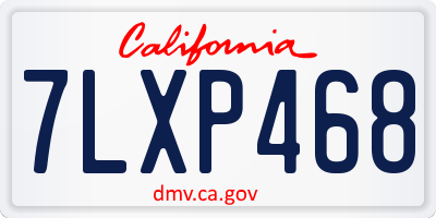 CA license plate 7LXP468