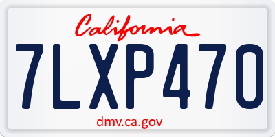 CA license plate 7LXP470