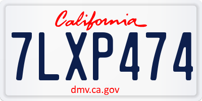 CA license plate 7LXP474
