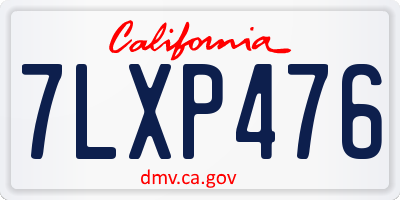 CA license plate 7LXP476