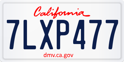 CA license plate 7LXP477
