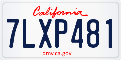CA license plate 7LXP481