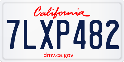 CA license plate 7LXP482