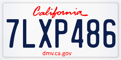 CA license plate 7LXP486