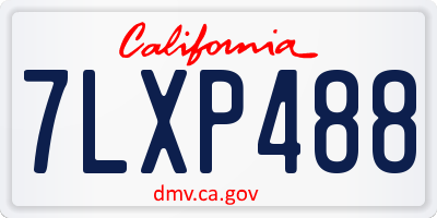 CA license plate 7LXP488