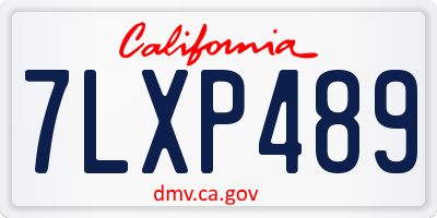 CA license plate 7LXP489