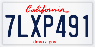 CA license plate 7LXP491