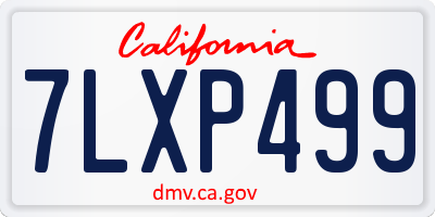 CA license plate 7LXP499