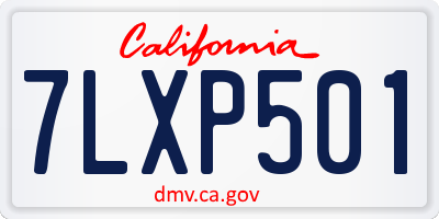 CA license plate 7LXP501
