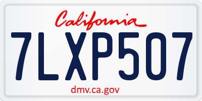 CA license plate 7LXP507