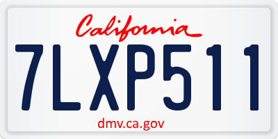 CA license plate 7LXP511