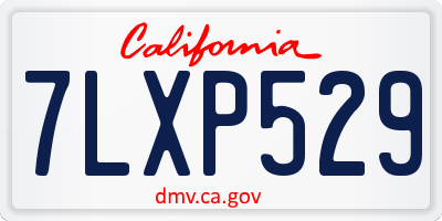 CA license plate 7LXP529