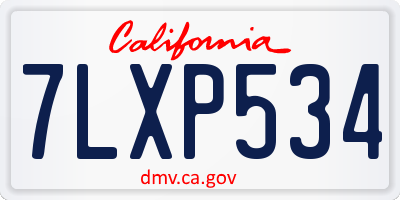 CA license plate 7LXP534