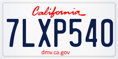 CA license plate 7LXP540