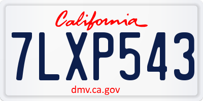 CA license plate 7LXP543