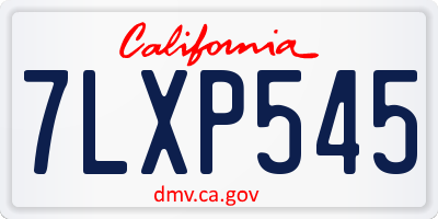 CA license plate 7LXP545